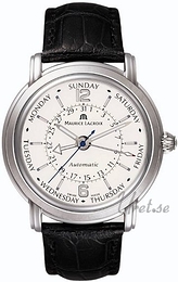 Maurice Lacroix Masterpiece Srebrny/Skóra Ø40 mm MP6328-SS001-19E