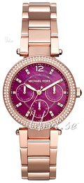Michael Kors Parker Purpurowy/Stal w kolorze różowego złota Ø33 mm MK6403