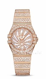 Omega Constellation Quartz 27mm Biały/18 karatowe różowe złoto Ø27 mm 123.55.27.60.55.009