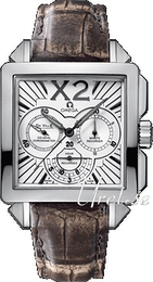 Omega De Ville X2 Co-Axial Chronograph Biały/Skóra 37x37 mm 423.13.37.50.02.001