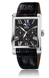 Oris Culture Rectangular Complication Czarny/Skóra 46x33 mm 581 7658 4074 LS