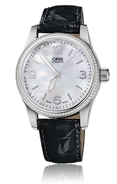Oris Aviation Big Crown Diamonds Biały/Skóra Ø38 mm 733 7649 4966 LS