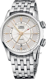 Oris Culture Artelier Alarm Srebrny/Stal Ø42 mm 01 908 7607 4051-Set MB