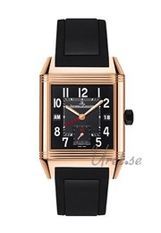 Jaeger LeCoultre Reverso Squadra Hometime Black Czarny/Guma 50.5x35 mm 7002672