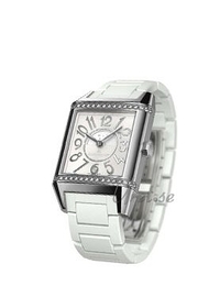 Jaeger LeCoultre Reverso Squadra Lady Duetto Srebrny/Guma 42.5x28 mm 7058720
