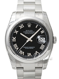 Rolex Datejust Steel Czarny/Stal Ø36 mm 116200-0061