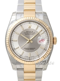 Rolex Datejust Gold/Steel Srebrny/18 karatowe żółte złoto Ø36 mm 116233/2