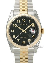 Rolex Datejust Gold/Steel Czarny/18 karatowe żółte złoto Ø36 mm 116233/4