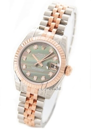 Rolex Lady Oyster Perpetual Biały/18 karatowe różowe złoto Ø26 mm 179171/18
