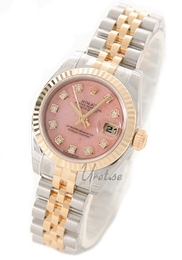Rolex Lady Oyster Perpetual Różowy/18 karatowe żółte złoto Ø26 mm 179173/13