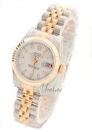 Rolex Lady Oyster Perpetual Biały/18 karatowe żółte złoto Ø26 mm 179173/9