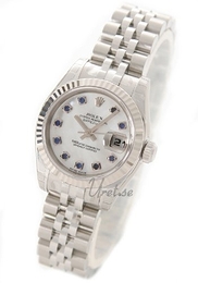 Rolex Lady Oyster Perpetual Biały/Stal Ø26 mm 179174/15