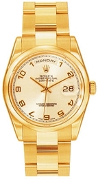 Rolex Day-Date Kremowy/18 karatowe żółte złoto Ø36 mm 118208