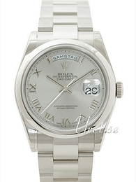 Rolex Day-Date Srebrny/18 karatowe białe złoto Ø36 mm 118209