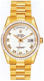 Rolex Day-Date Biały/18 karatowe żółte złoto Ø36 mm 118398