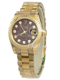 Rolex Lady Oyster Perpetual Czarny/18 karatowe różowe złoto Ø24 mm 179175