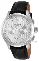 S.Coifman Dress Biały/Skóra Ø44 mm SC0120