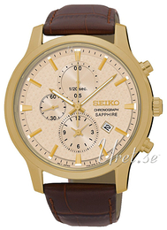 Seiko Chronograph Beżowy/Skóra Ø44 mm SNDG70P1