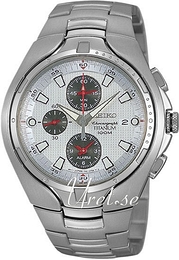 Seiko Chronograph Biały/Tytan SNA425