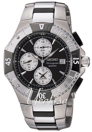 Seiko Chronograph Czarny/Stal Ø43 mm SNA567P1
