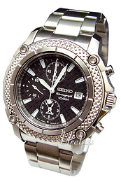 Seiko Chronograph Czarny/Stal Ø43 mm SNA777P1
