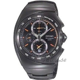 Seiko Chronograph Czarny/Stal Ø43 mm SNAB45P