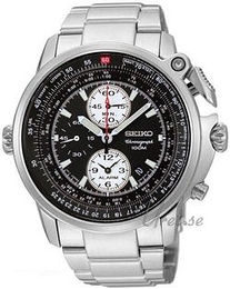 Seiko Chronograph Czarny/Stal Ø43 mm SNAB67P1