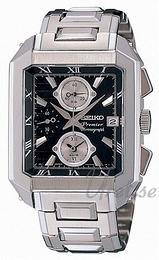 Seiko Premier Czarny/Stal 41x36 mm SNA743P1