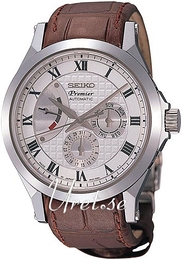 Seiko Premier Srebrny/Skóra Ø42 mm SPB003J1