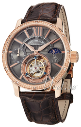 Stührling Original Tourbillon Tourbillon Szary/Skóra Ø42 mm 296DS.3345X54