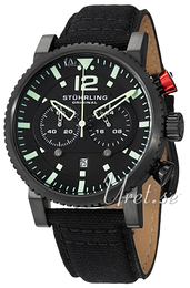 Stührling Original Aviator Concorso Czarny/Skóra Ø45 mm 356.04