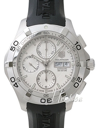 TAG Heuer Aquaracer Calibre 16 Day Date Automatic Chronograph Srebrny/Guma Ø43 mm CAF2011.FT8011
