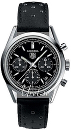 TAG Heuer Carrera Czarny/Skóra Ø39 mm CV2111.FC6182
