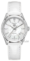 TAG Heuer Carrera Calibre 5 Diamond Case Biały/Skóra Ø36 mm WV2212.FC6264