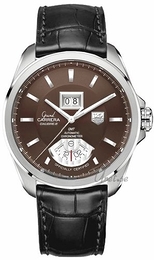 TAG Heuer Grand Carrera Brązowy/Skóra Ø42 mm WAV5113.FC6225