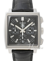 TAG Heuer Monaco Calibre 17 Automatic Czarny/Skóra 38x38 mm CW2111.FC6177