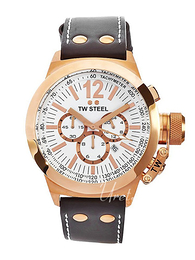 TW Steel Ceo Canteen Biały/Skóra Ø50 mm CE1020